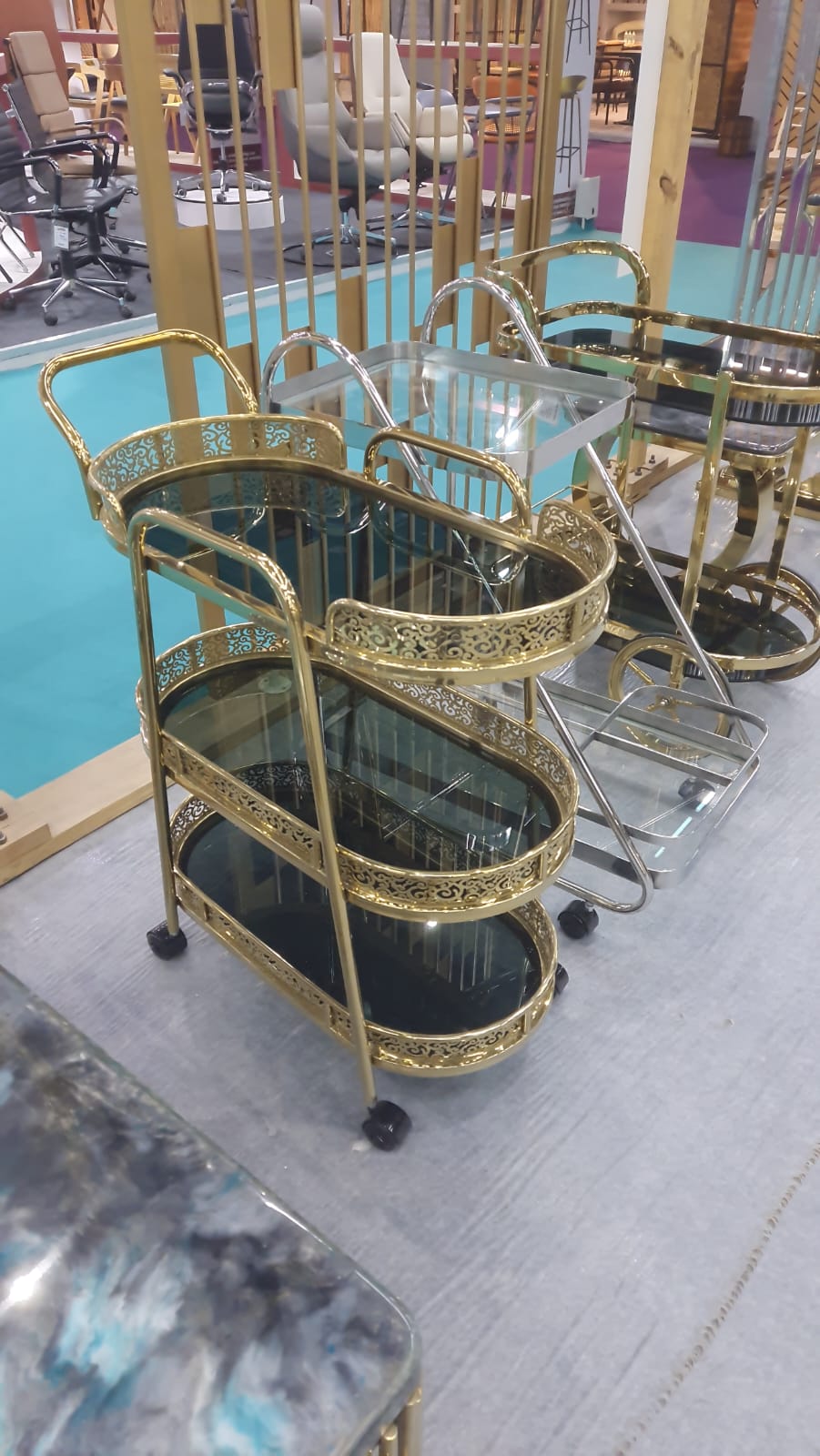 Luxury Stainless Steel Bar Cart Trolley