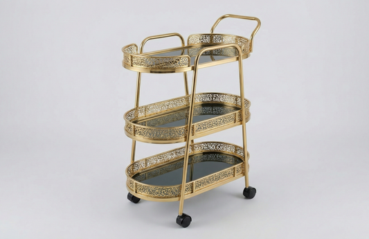 Luxury Stainless Steel Bar Cart Trolley