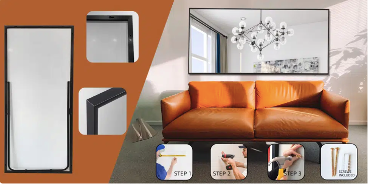 Grand Classic Rectangle Floor Mirror|Full Length Mirrors by Sam Home Collection|6ft