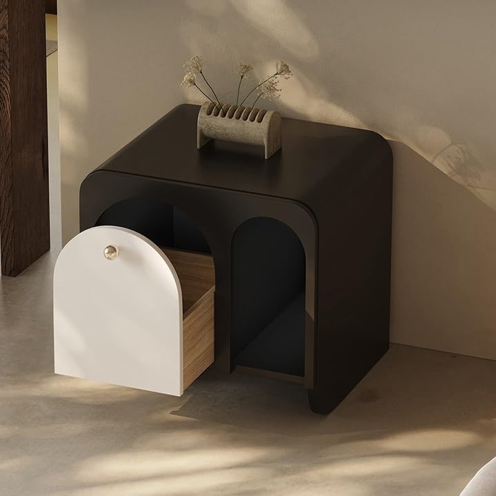 Solid Wood Bedside Table Home Bedroom Portable Small Storage Cabinet