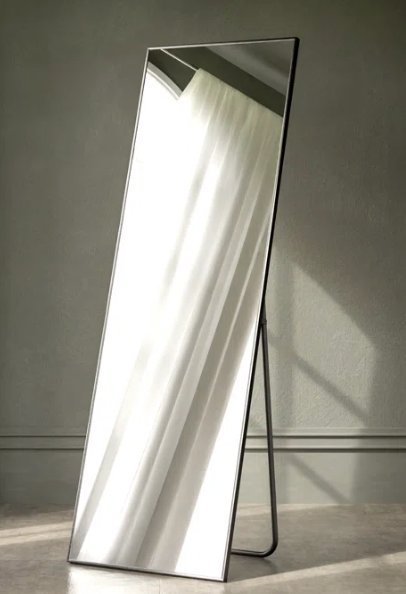 Folding full discount length mirror