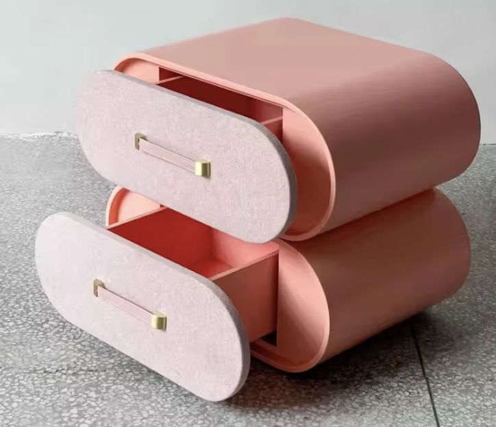 Minimal Luxe Bedside Cabinet Pink