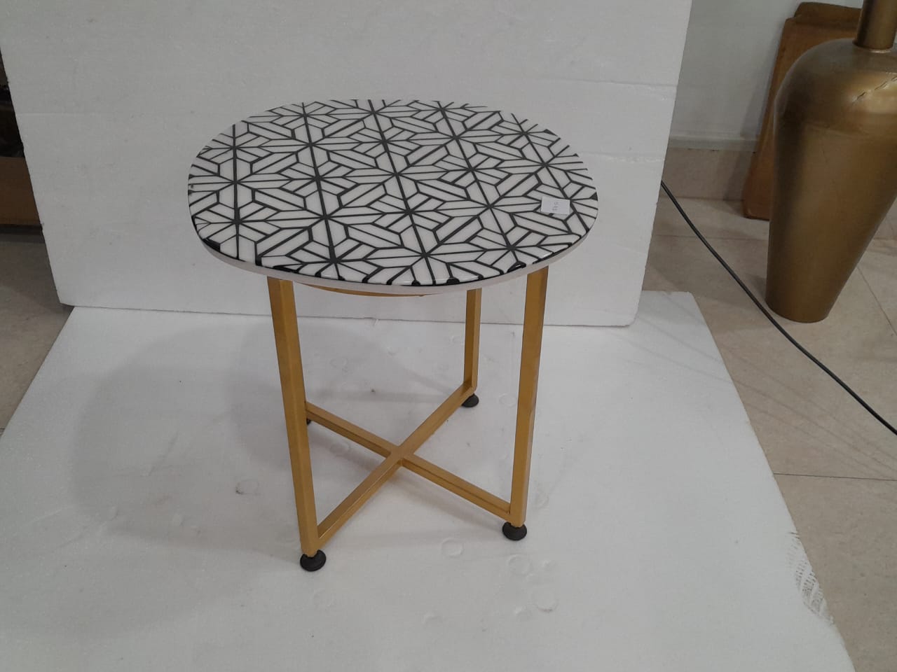 Designer Pattern Metal & wood table| Furniture by Sam Home Collection