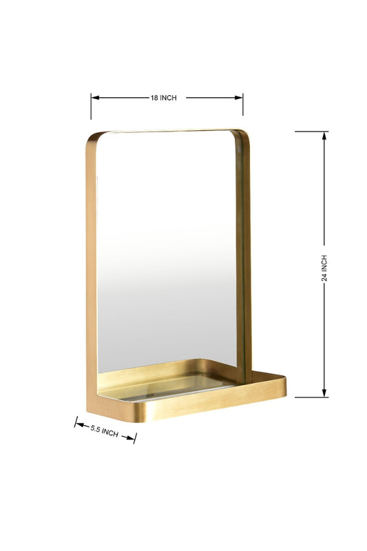 Bathroom Mirrors with shelf storage| Gold decorative