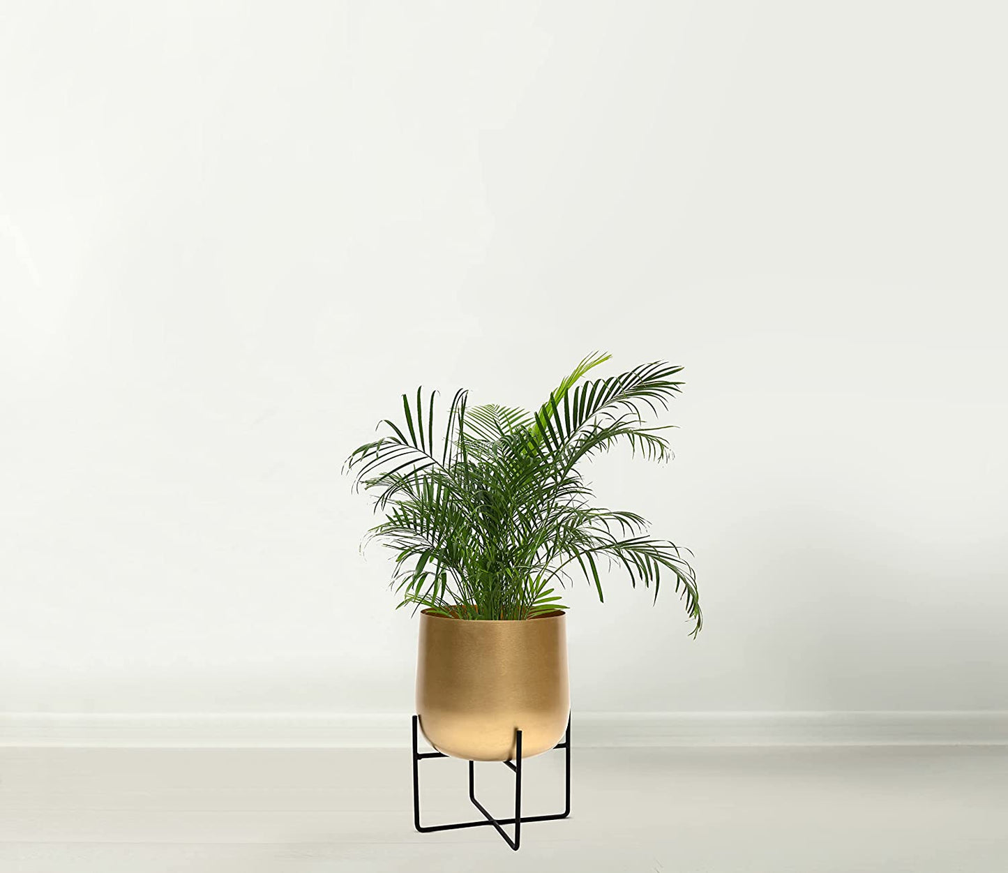 Large metal plant pot |brushed gold color