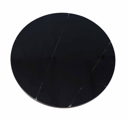 Obsidian Veil Resinwood Table | Black Metal Legs | Modern Luxe Furniture