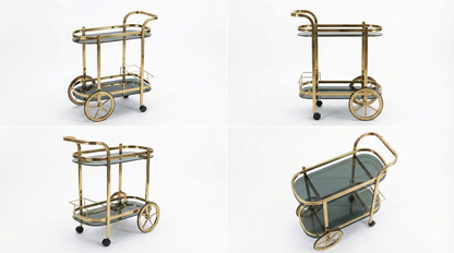 Luxury Stainless Steel Bar Cart Trolley