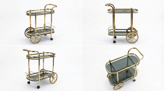 Luxury Stainless Steel Bar Cart Trolley