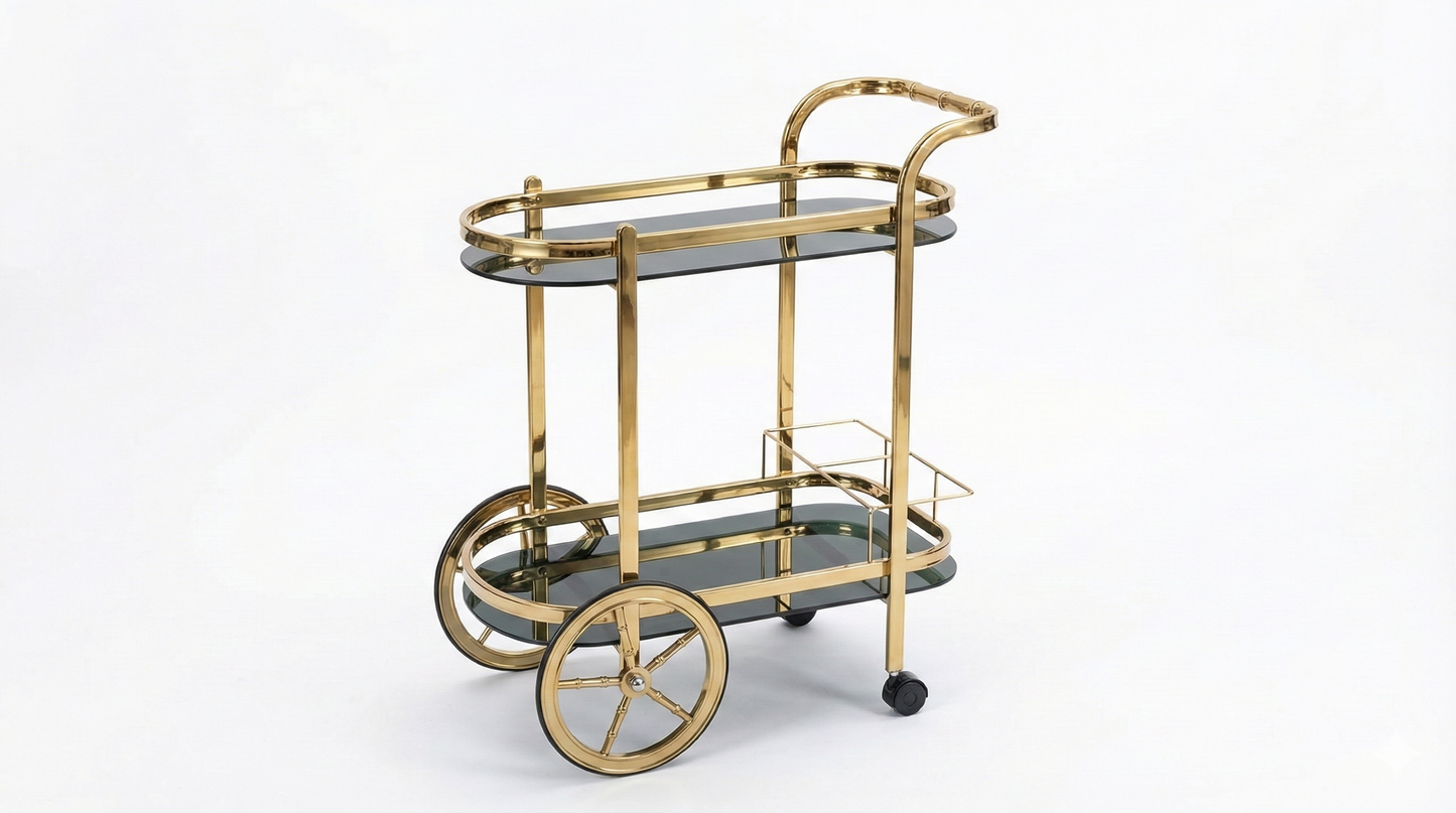 Luxury Stainless Steel Bar Cart Trolley