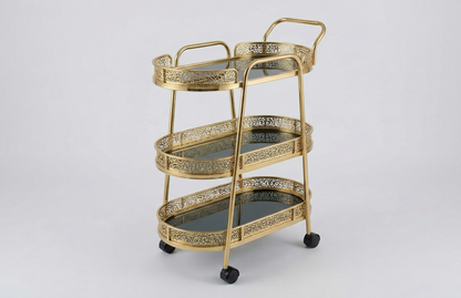 Luxury Stainless Steel Bar Cart Trolley