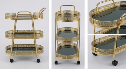 Luxury Stainless Steel Bar Cart Trolley