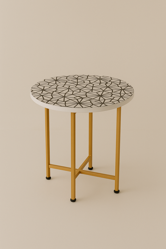 Designer Pattern Metal & wood table| Furniture by Sam Home Collection