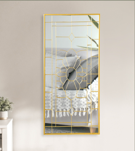 Gold Floral Window Mirror|Wall Mirror by Sam Home Collection