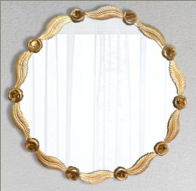 Leaf Round Gold Mirror|Wall Mirror by Sam Home Collection