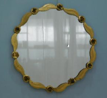 Leaf Round Gold Mirror|Wall Mirror by Sam Home Collection