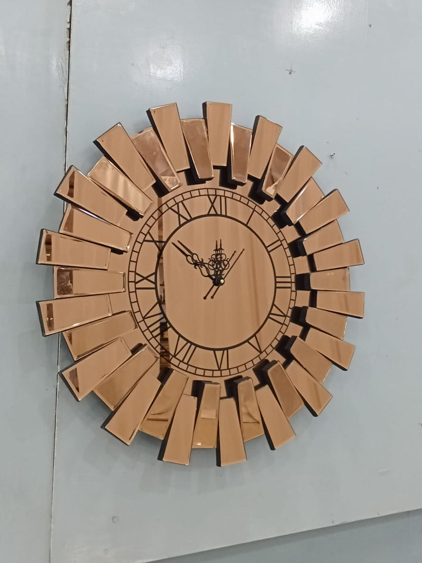 Rose Gold Luxurious Glass Wall Clock by Sam Home Collection|Luxury Dec