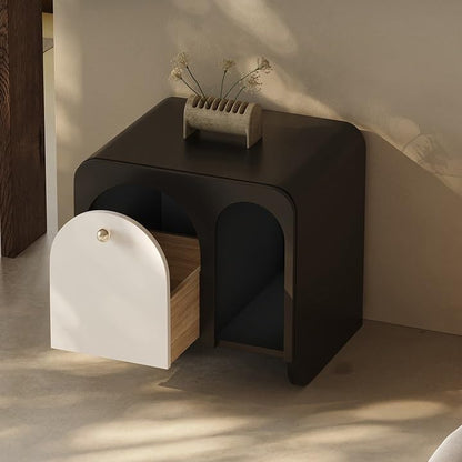 Solid Wood Bedside Table Home Bedroom Portable Small Storage Cabinet