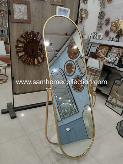 Adjustable Gold Flip Full Length Floor Standing Mirror with Marble Base| Floor Mirrors by Sam Home Collection