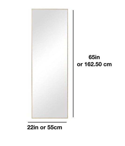 Full length rectangle mirror |65 inch long|Gold color – Sam Home Collection