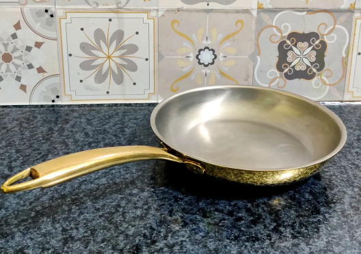 Premium Modern Brass Fry Pan with Tin Coating