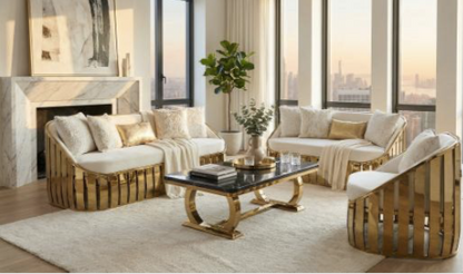 Luxury Stainless Steel Sofa Set