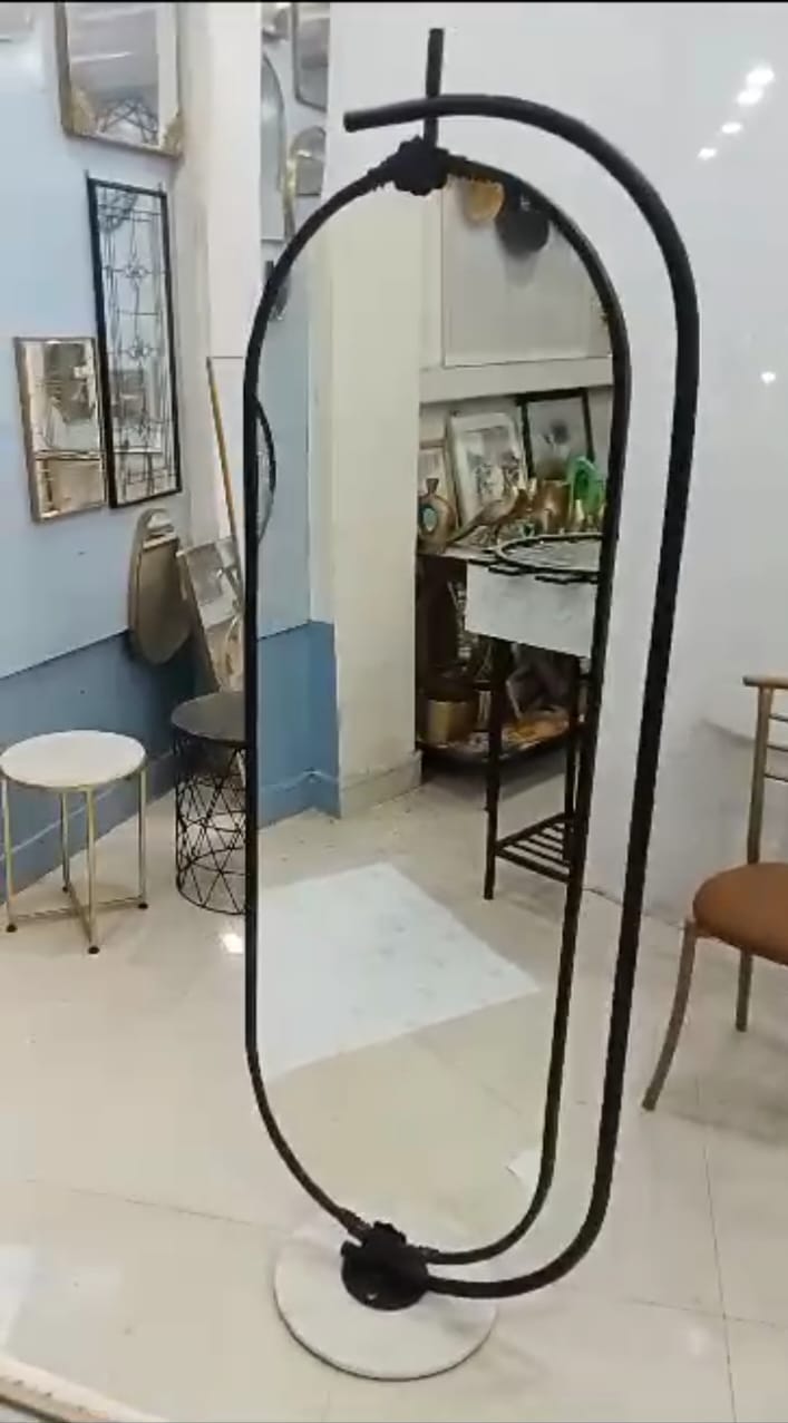 Designer 360 Black Rotating Mirror with standFloor standing Mirrors b Sam Home Collection