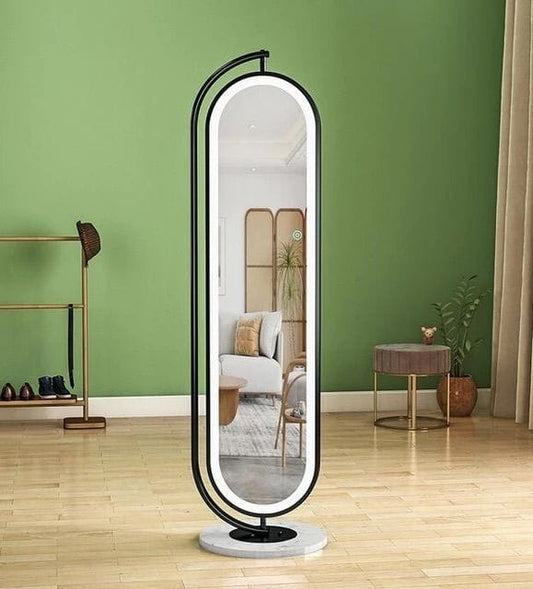 Premium Rotating Black Full Length Led Mirror