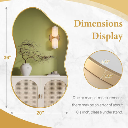 Designer Gold Wall Mirror|Irregular shape Mirrors by Sam Home Collection
