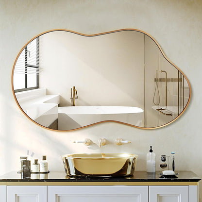 Designer Gold Wall Mirror|Irregular shape Mirrors by Sam Home Collection