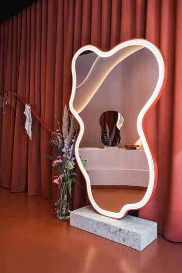 Limited Edition Irregular Led Full length mirror with Marble Base