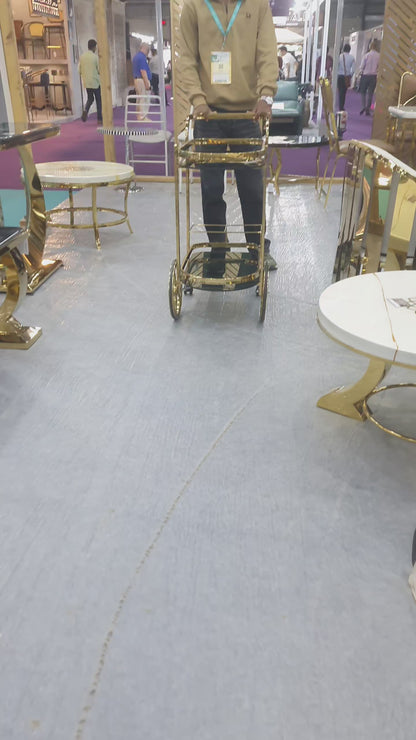 Luxury Stainless Steel Bar Cart Trolley