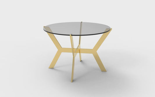 Medium Round  Glass Table with Steel legs| Furniture by Sam Home Collection