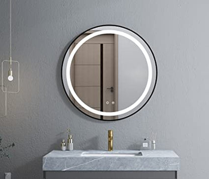 LED Round Mirror with Beautiful Metal Frame| Gold Color|22inch