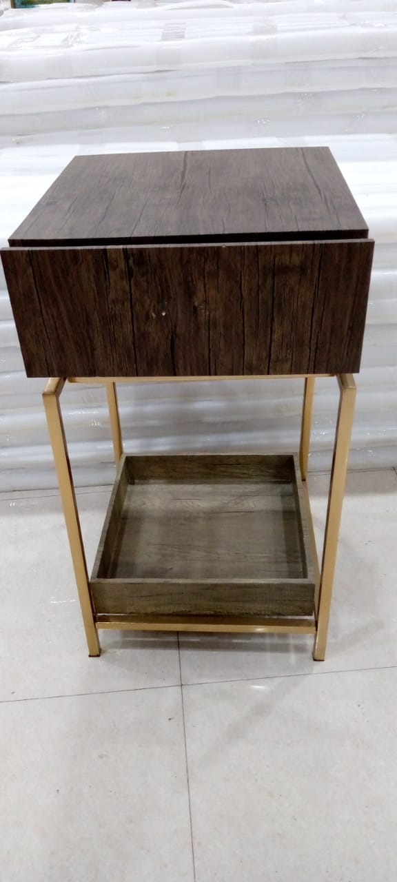 Stylish bed side table with drawer|Chocolate Brown
