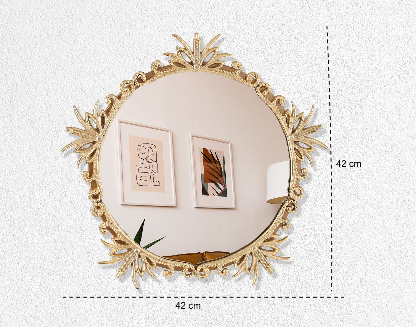 Floral Wall Mirror| 42cm size| Round
