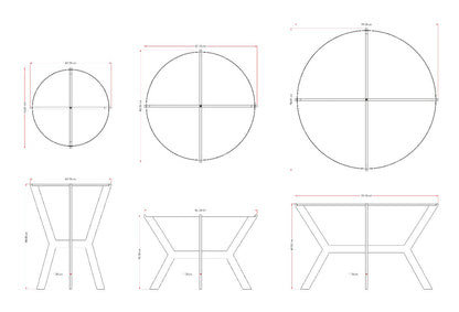 Large Round Glass Table with Steel legs| Furniture by Sam Home Collection