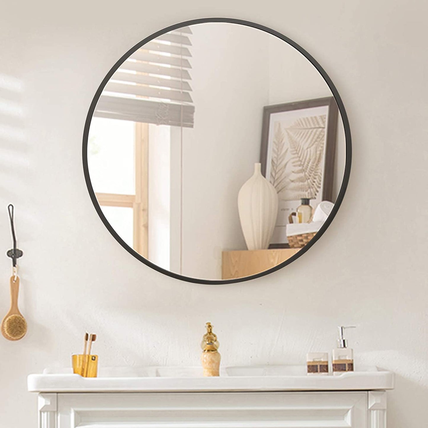 Round Wall Mirrors for Home decor|36 inch Large| Black & Gold color available