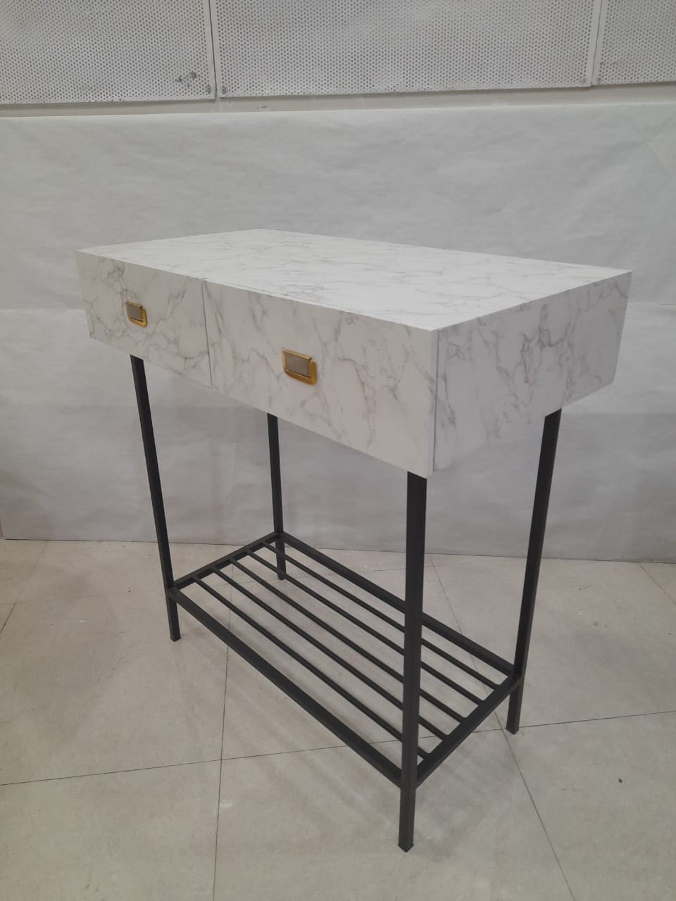 White and Black Console Table