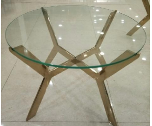 Medium Round  Glass Table with Steel legs| Furniture by Sam Home Collection